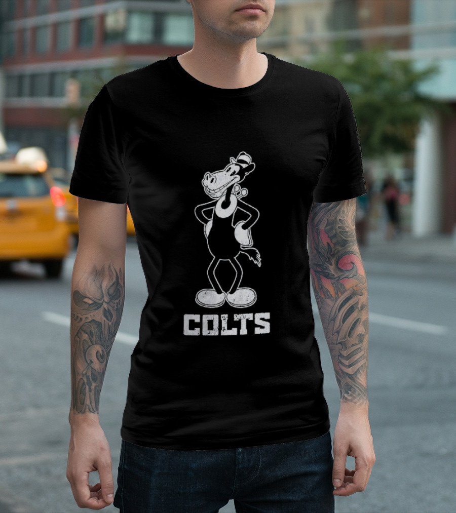 Indianapolis Colts Cartoon Horse With Hat T-Shirt
