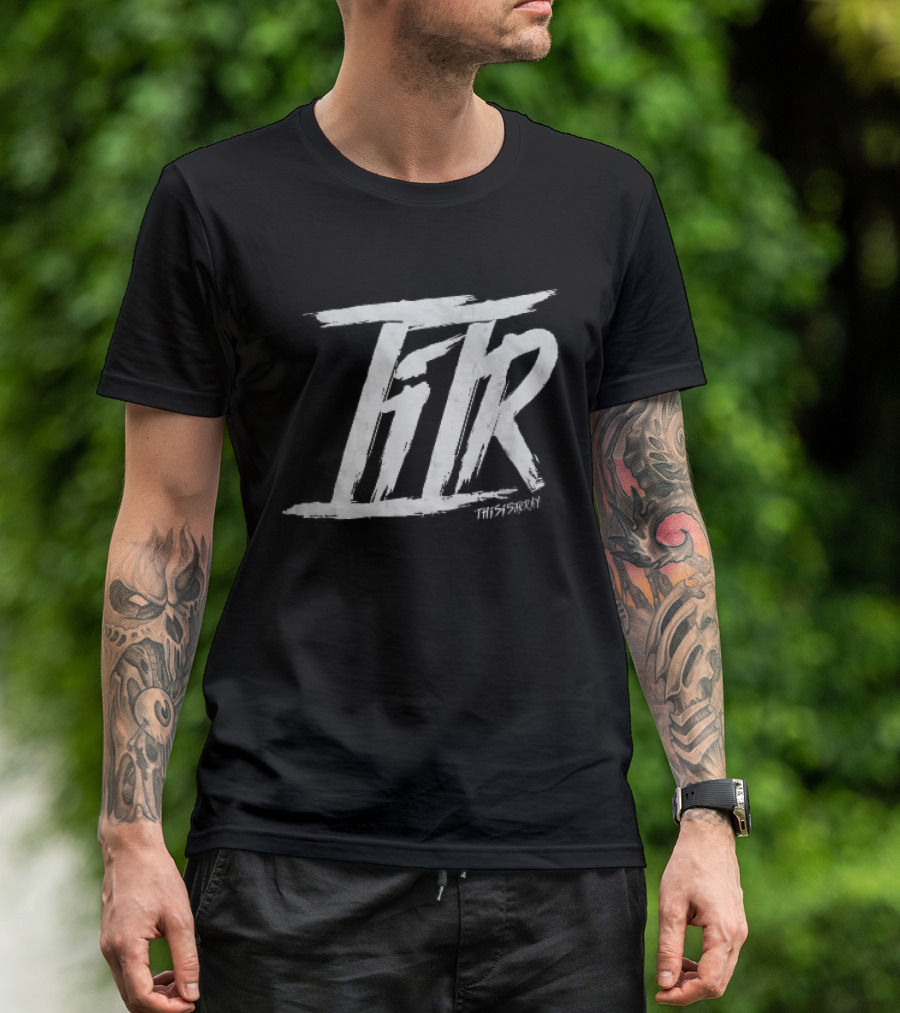 FTR This Is The Way White Brush Stroke Monogram Black T-Shirt