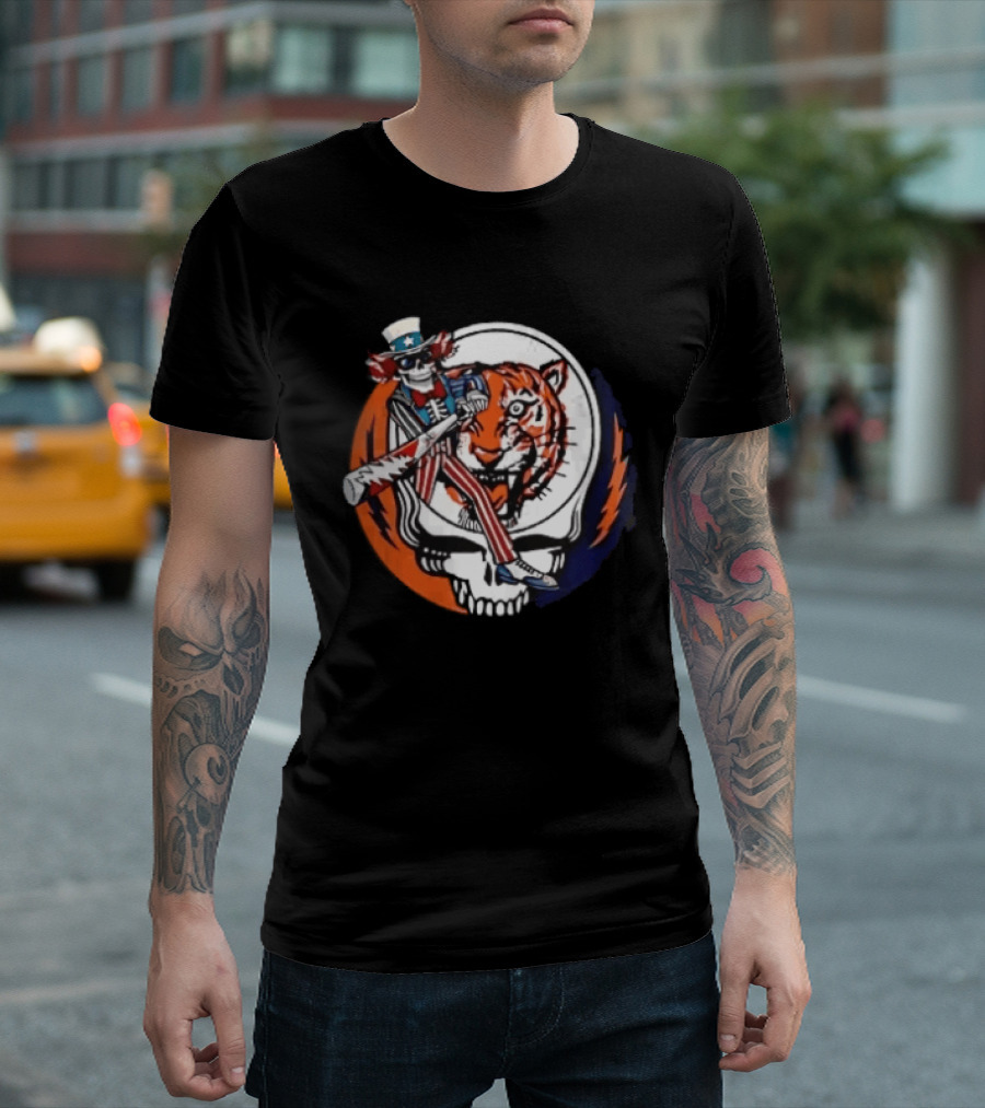 Grateful Dead Uncle Sam Skull And Tiger Steal Your Face T-Shirt