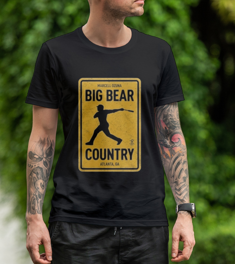 Marcell Ozuna Big Bear Country Atlanta GA Retro Baseball T-Shirt