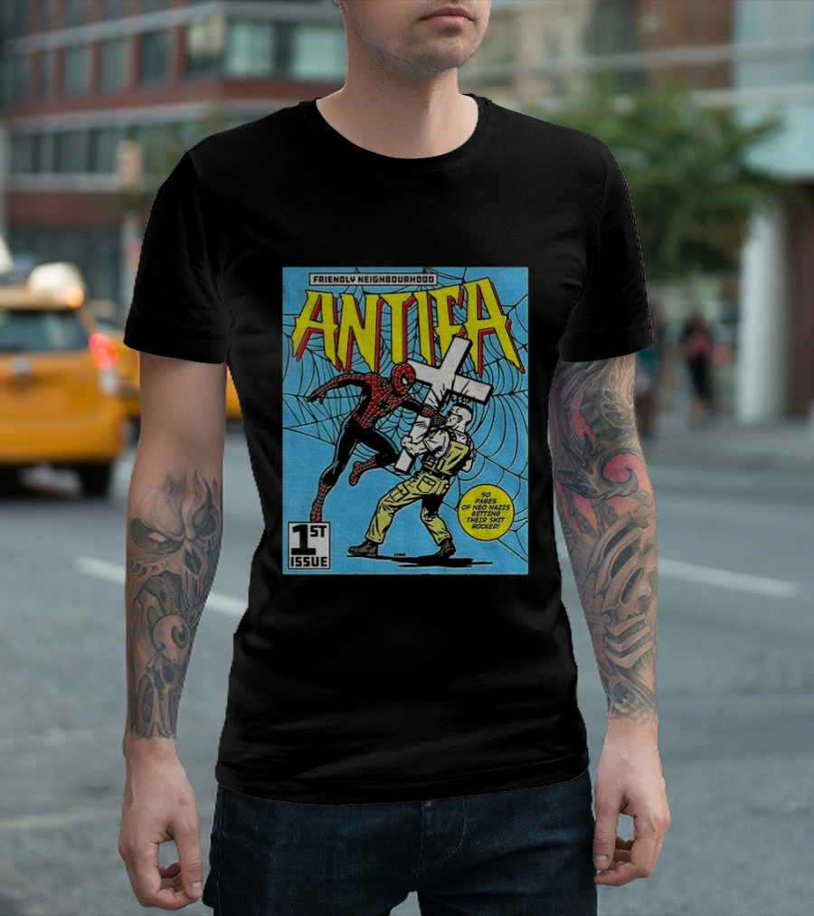 Friendly Neighbourhood Antifa Spider Man Punch 1st Issue T-Shirt