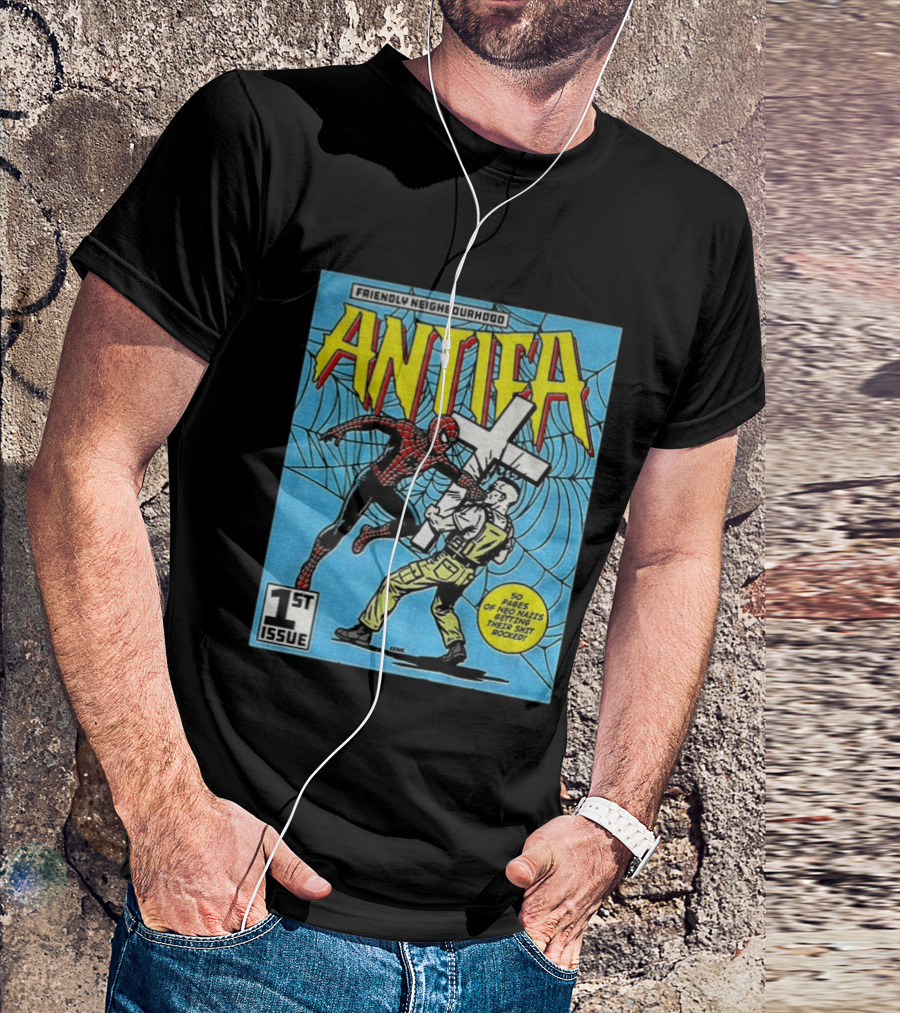Friendly Neighbourhood Antifa Spider Man Punch 1st Issue T-Shirt