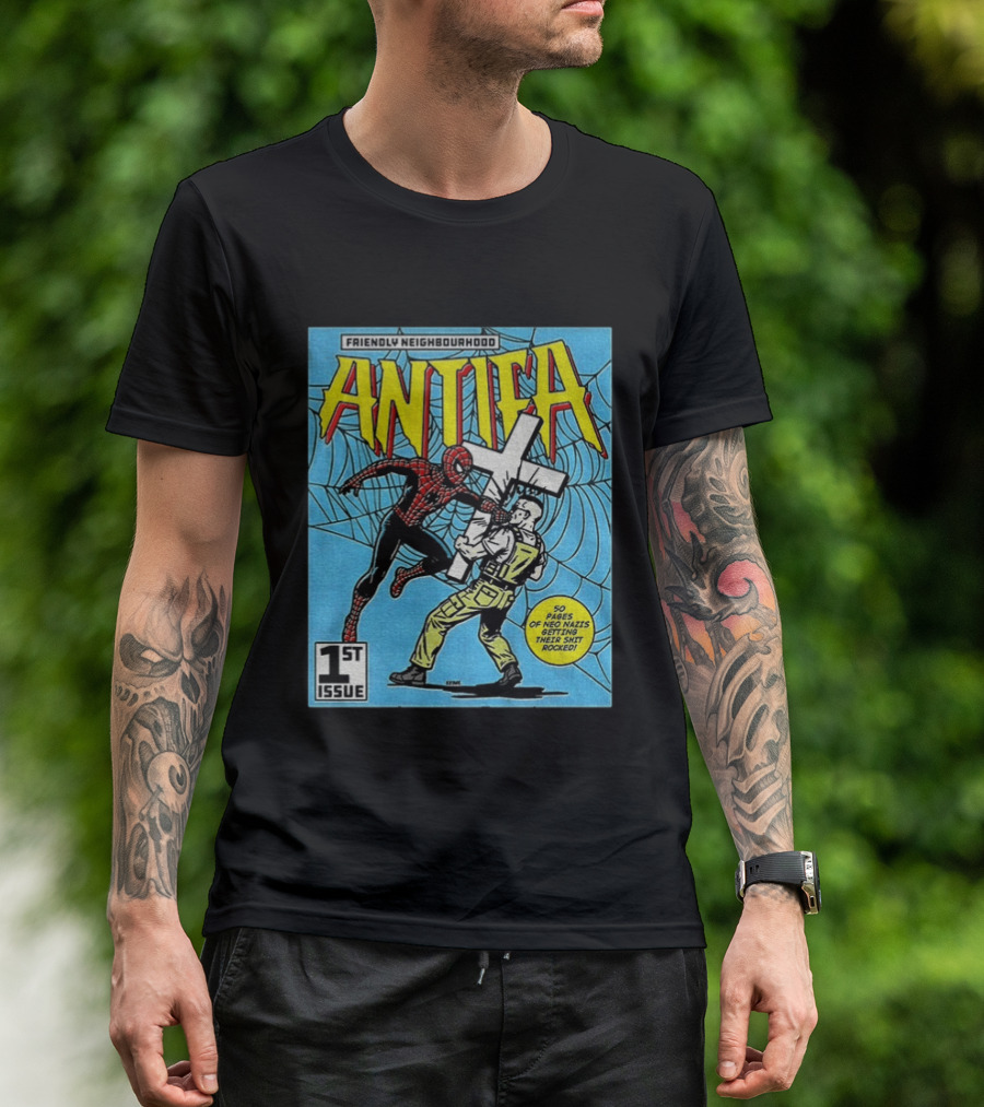 Friendly Neighbourhood Antifa Spider Man Punch 1st Issue T-Shirt