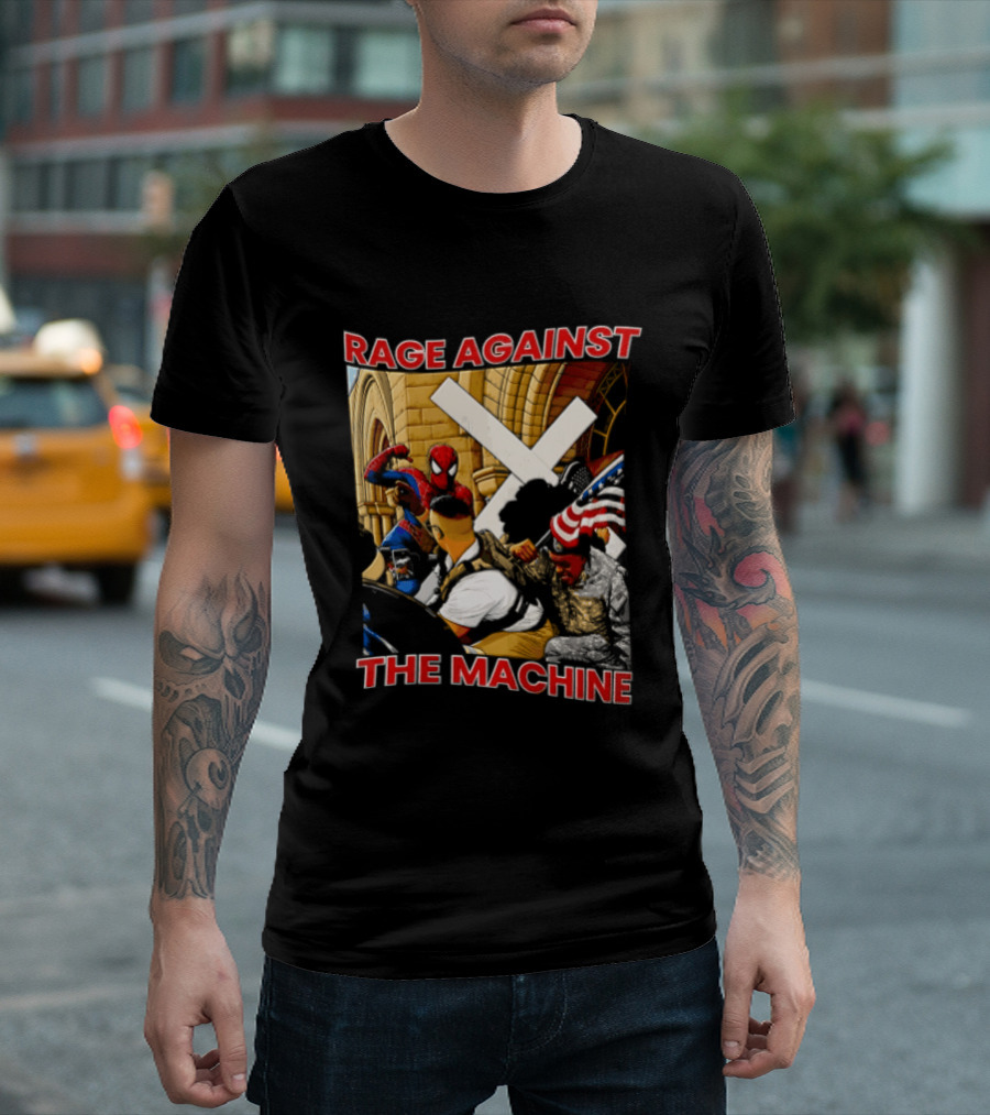 Rage Against The Machine Spider Man Fight Scene T-Shirt