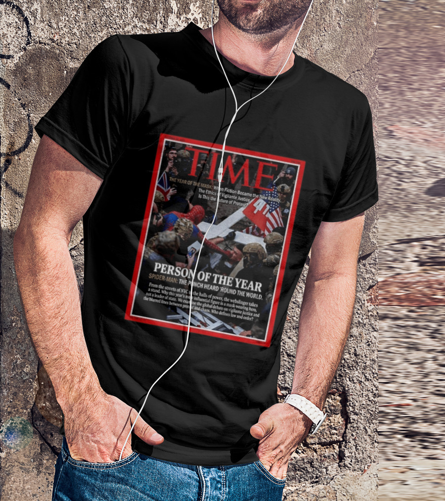 TIME Spider Man Person Of The Year Punch Heard Round The World Cover T-Shirt