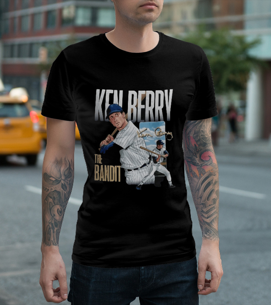 Ken Berry The Bandit Batting Stance With Signature Panel T-Shirt