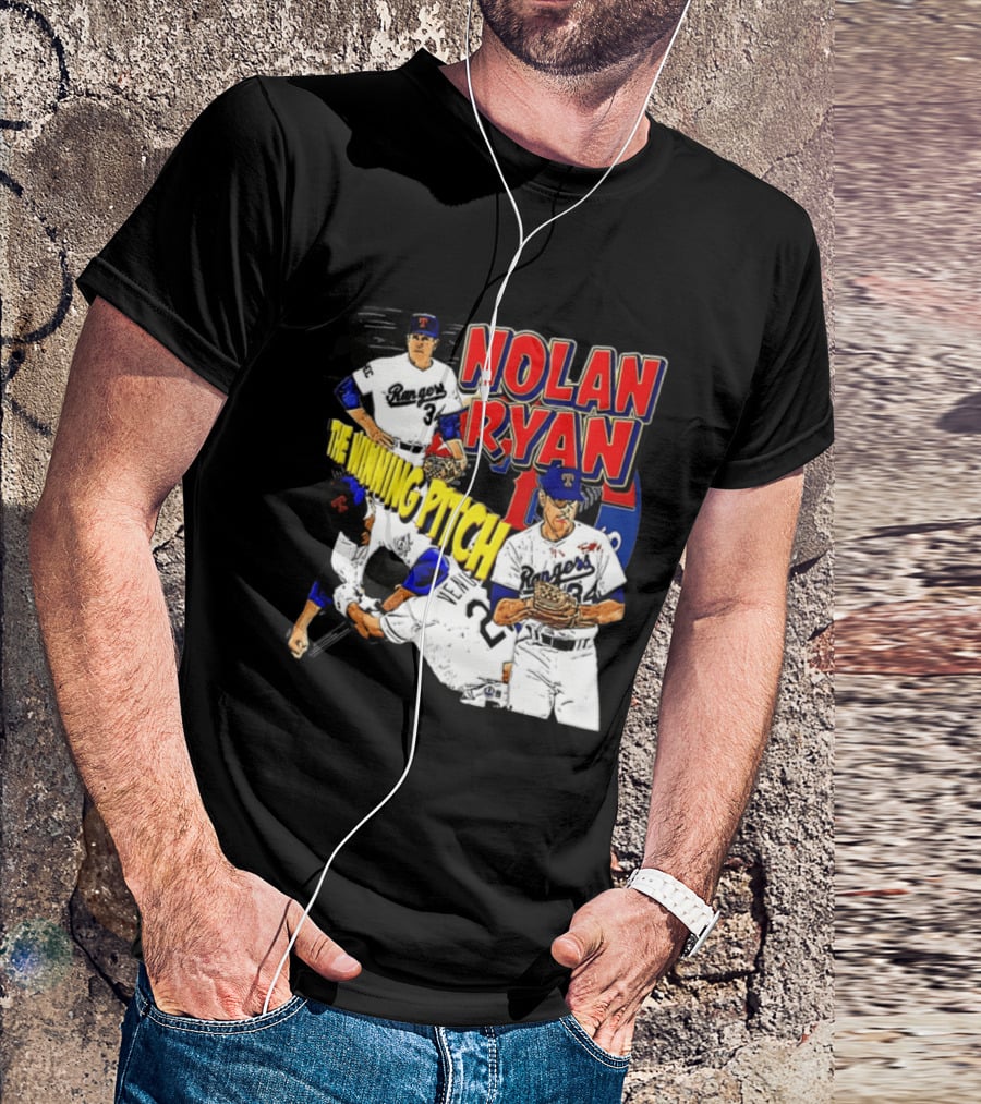 Nolan Ryan Texas Rangers The Winning Pitch Classic Baseball 34 T-Shirt