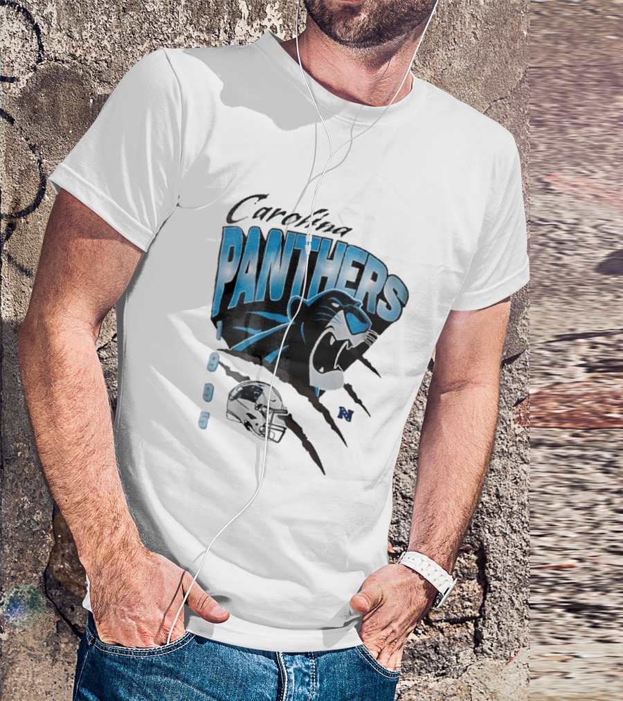 Carolina Panthers 1995 Roaring Head Claw Marks Football Helmet T-Shirt