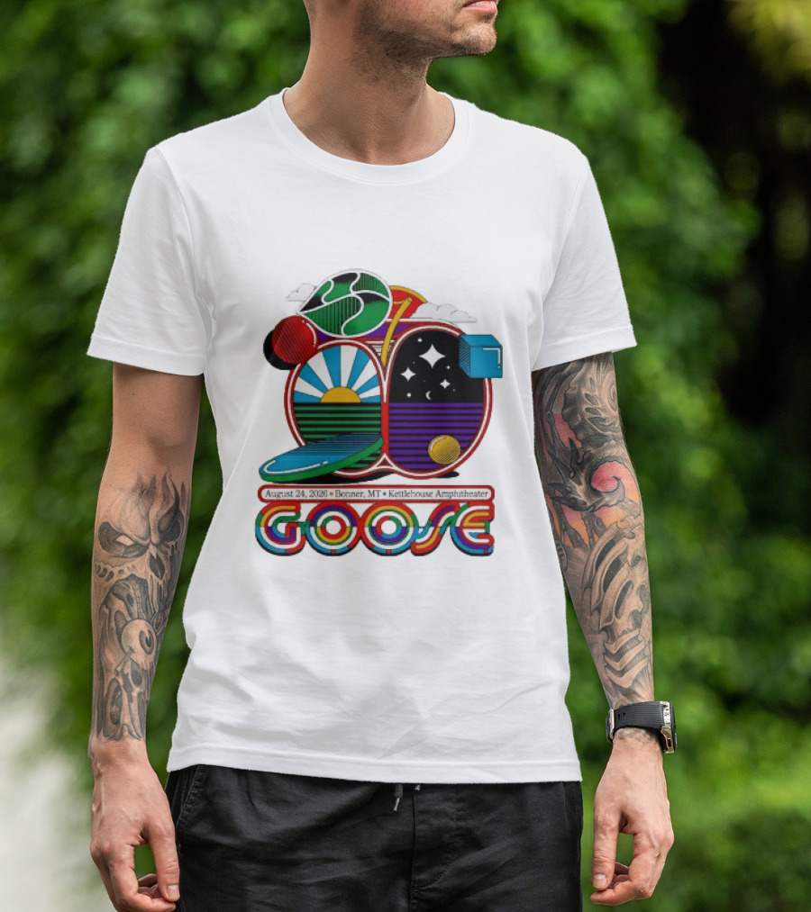 Goose Band Concert Kettlehouse Amphitheater Bonner MT August 24 2026 T-Shirt