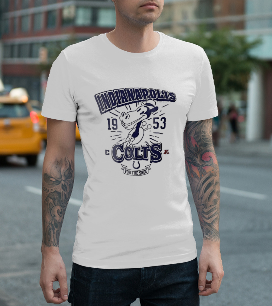 Indianapolis Colts 1953 Cartoon Horse For The Shoe T-Shirt