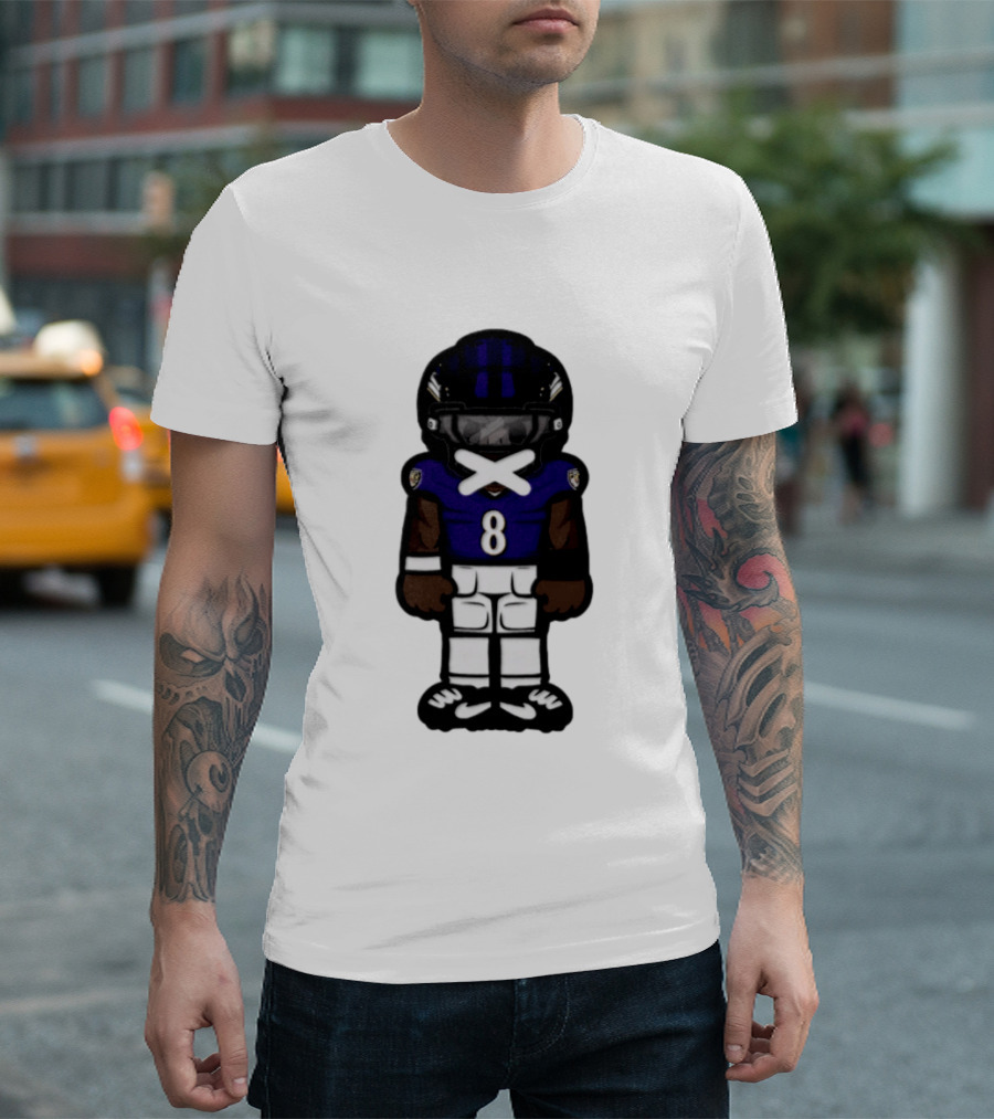 Lamar Jackson Baltimore Ravens Chibi Football 2026 Ravens Jersey Number 8 T-Shirt