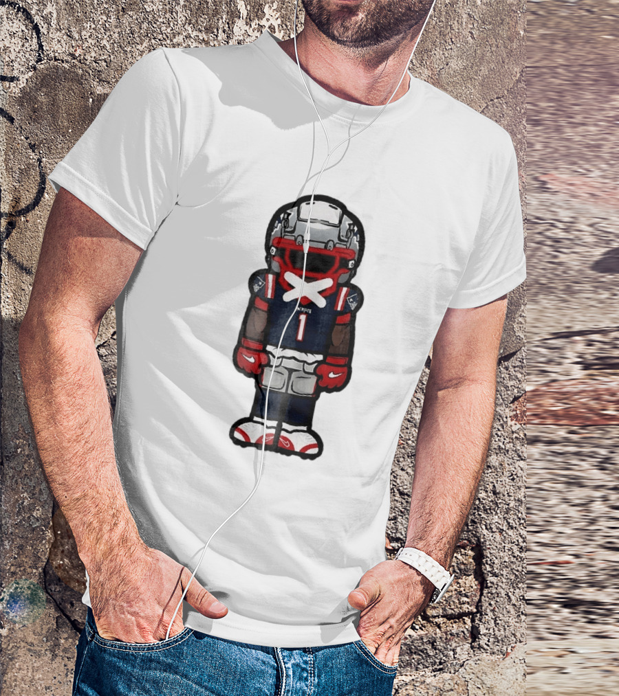 Patriots Chibi Player Jersey Number 1 Cartoon Football T-Shirt