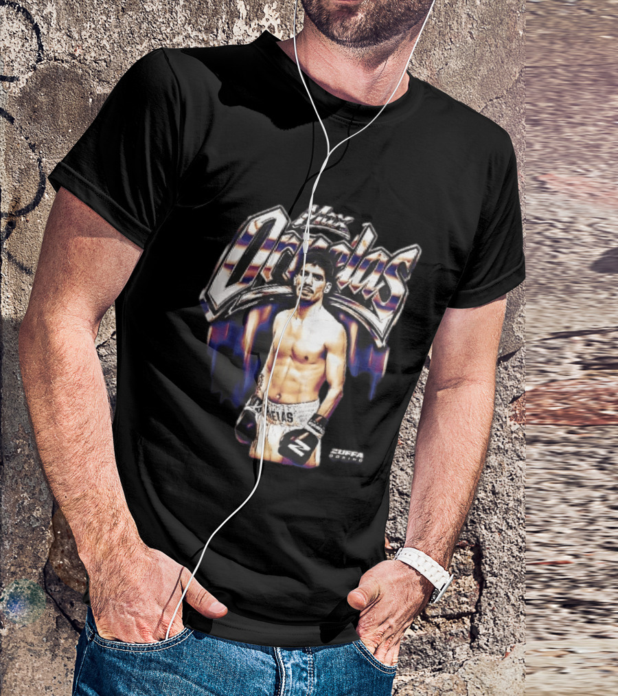 Max Ornelas Boxer Stance Metallic Chrome Lettering Flames Zuffa Boxing Bootleg T-Shirt