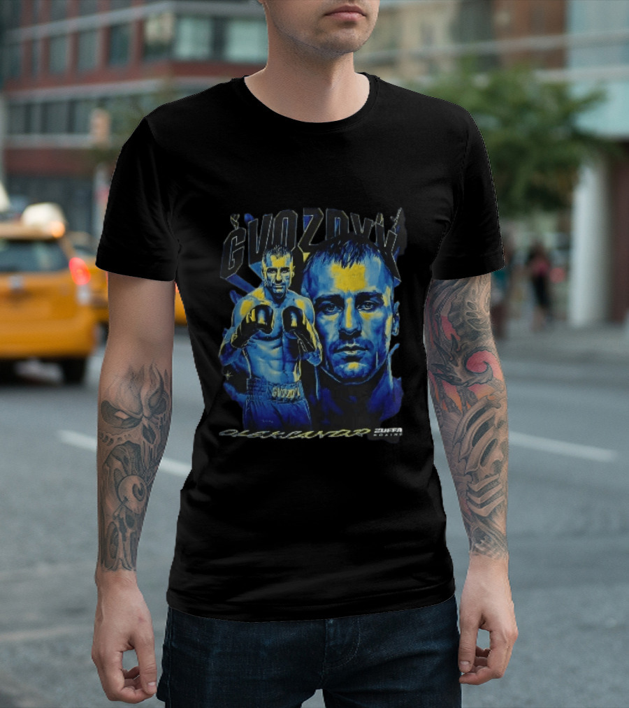 Gvozdyk Oleksandr Zuffa Boxing Yellow Blue Boxer Bootleg T-Shirt