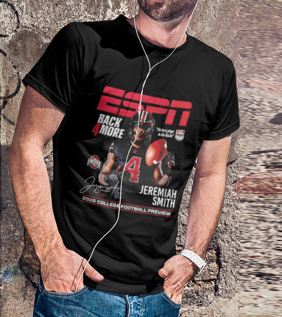 ESPN Back For More Ohio State Buckeyes Jeremiah Smith 2026 College Football Preview T-Shirt