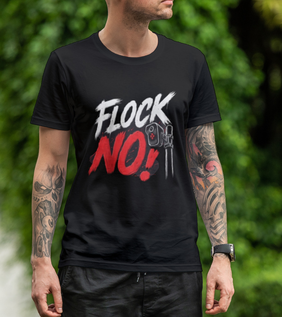 Flock No Surveillance Camera Protest T-Shirt
