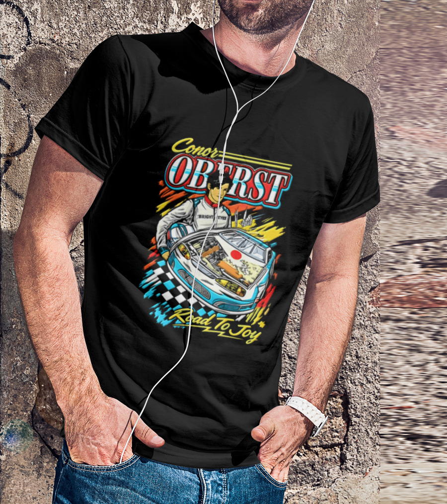 Conor Oberst Road To Joy Racing Car Driver Checkered Flag T-Shirt