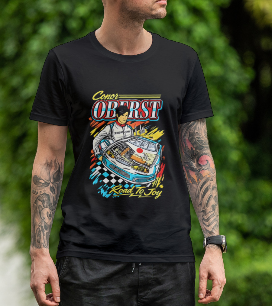 Conor Oberst Road To Joy Racing Car Driver Checkered Flag T-Shirt