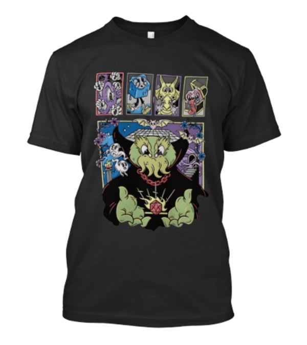 Cthulhu With Dice And Bats Gothic Cartoon T-Shirt