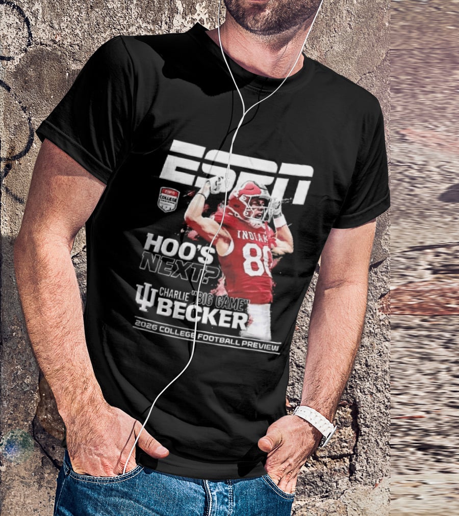 ESPN Indiana Hoosiers Football Hoos Next Charlie Becker 2026 Player Preview T-Shirt