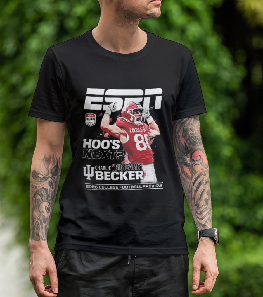 ESPN Indiana Hoosiers Football Hoos Next Charlie Becker 2026 Player Preview T-Shirt