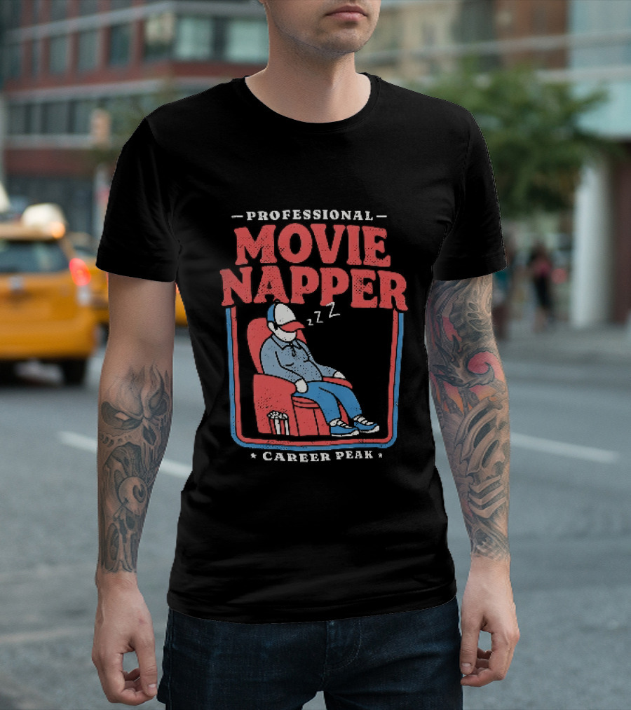Professional Movie Napper Career Peak Experienced At Falling Asleep During Movies Zzz T-Shirt