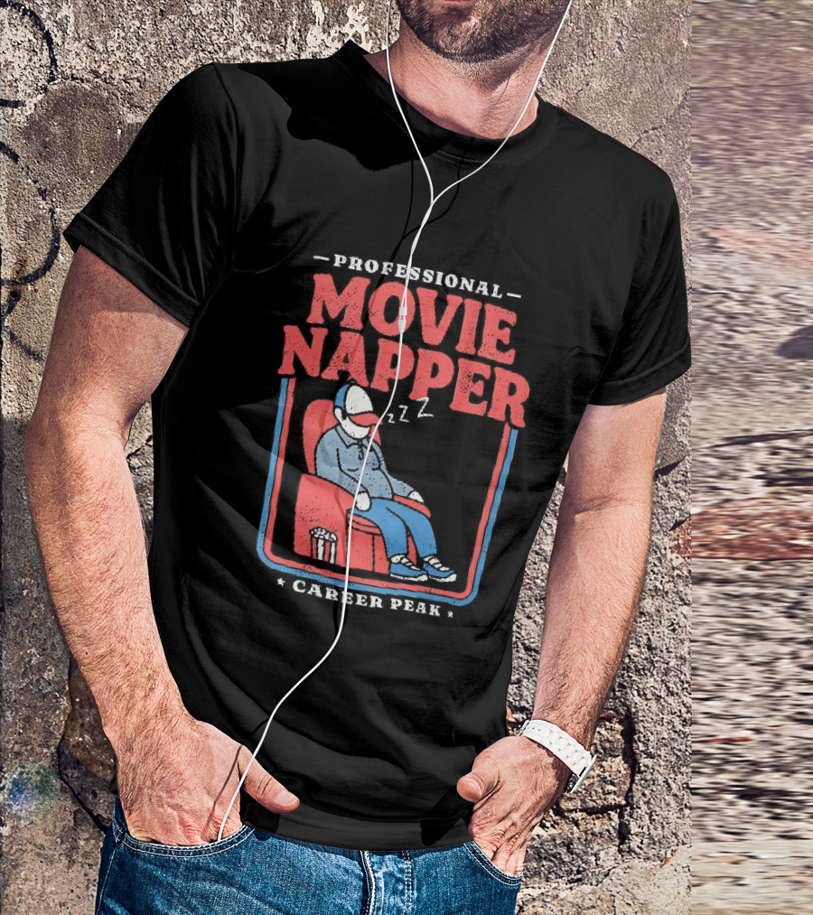 Professional Movie Napper Career Peak Experienced At Falling Asleep During Movies Zzz T-Shirt