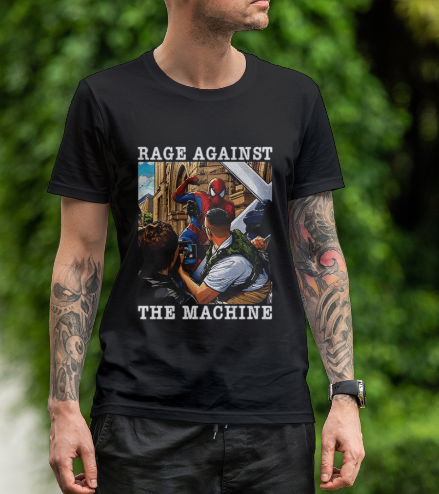 Rage Against The Machine Spider Man Bold Street Art Scene T-Shirt