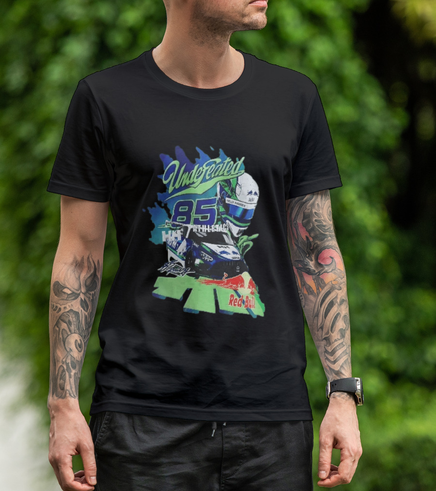 Undefeated 85 Athletics Red Bull Helly Hansen Race Car Helmet Splashes T-Shirt