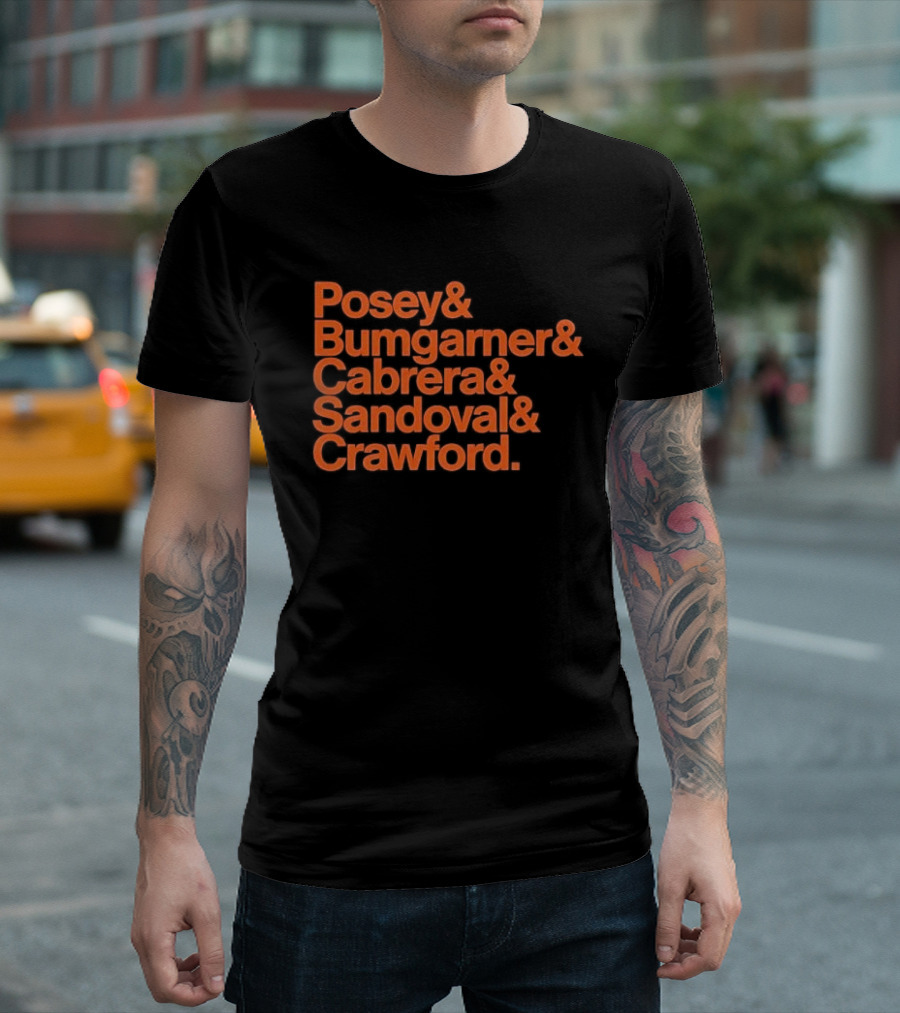 San Francisco Giants Posey Bumgarner Cabrera Sandoval Crawford Legends T-Shirt