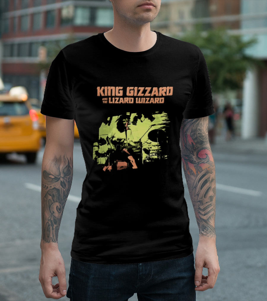 King Gizzard And The Lizard Wizard Live Stage Performance Green Yellow Abstract T-Shirt