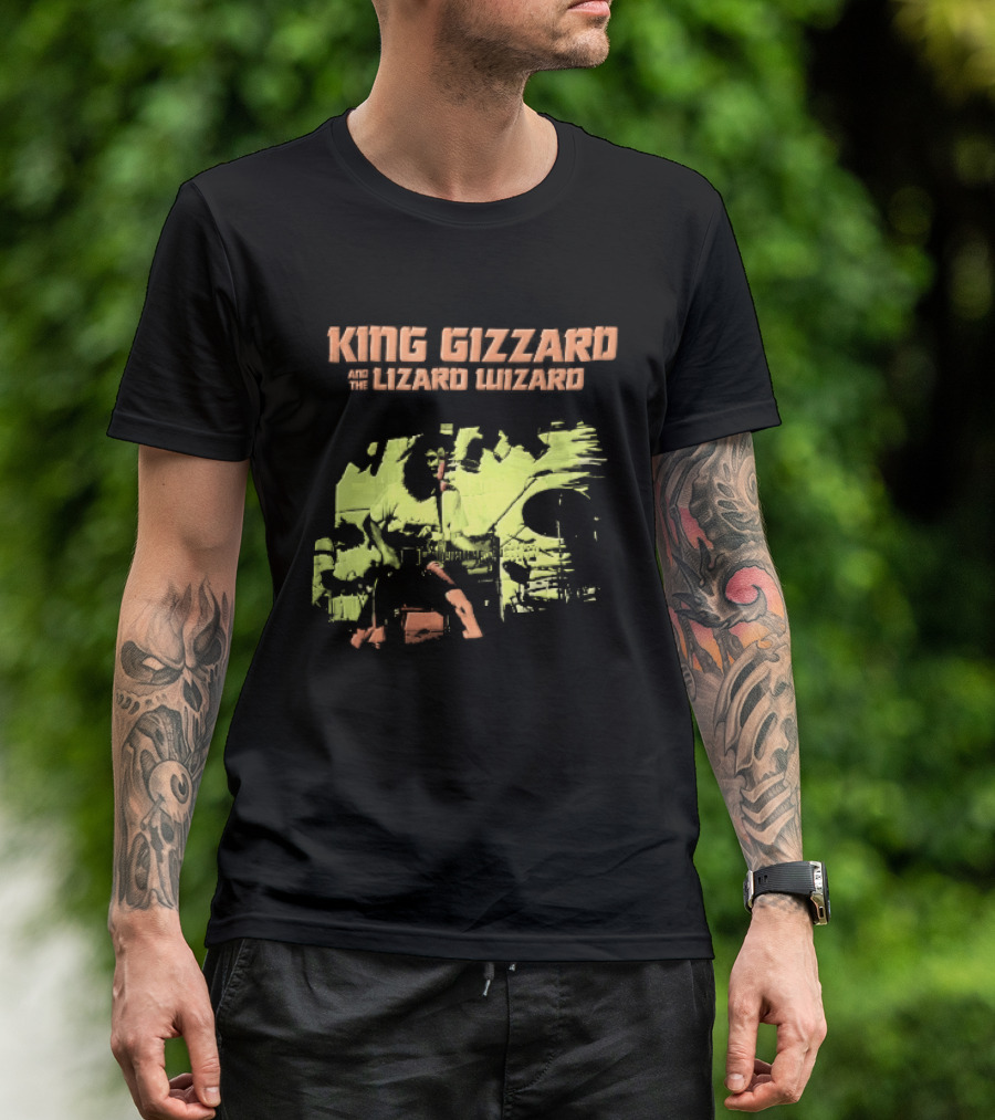 King Gizzard And The Lizard Wizard Live Stage Performance Green Yellow Abstract T-Shirt