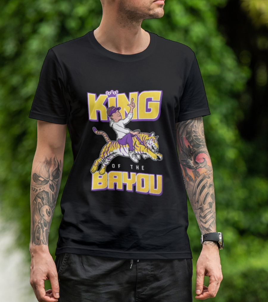 King Of The Bayou Lane Kiffin Tiger Riding T-Shirt