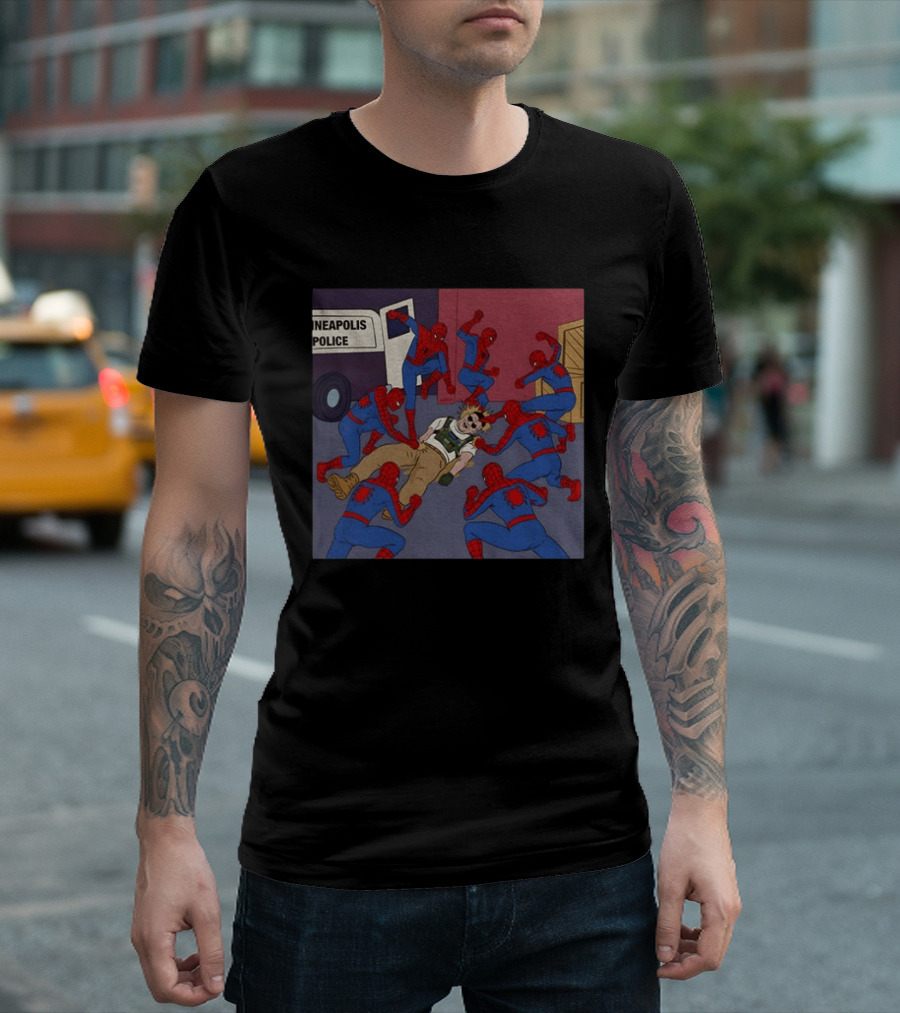 Spider Man How To Fight Fascism Neapolis Police Scene T-Shirt