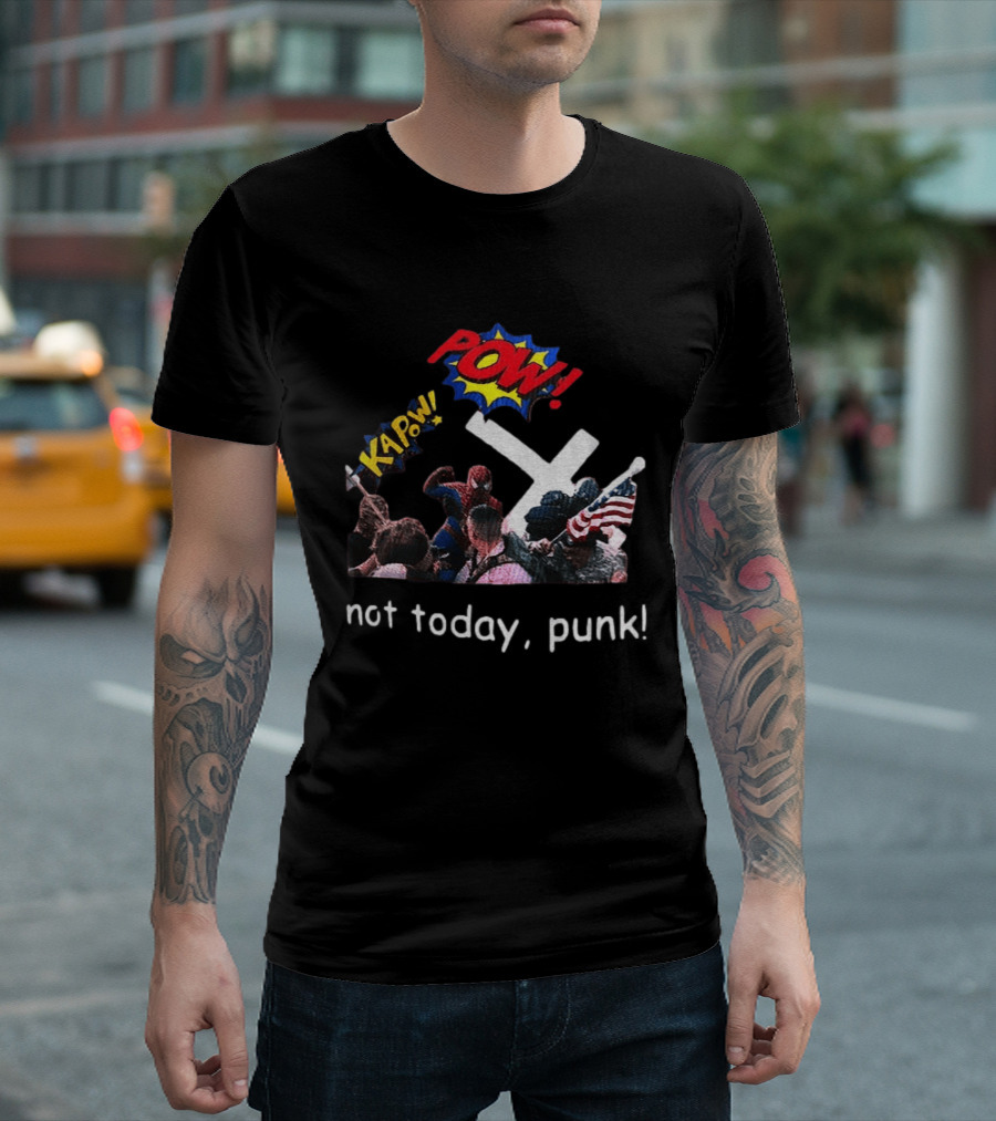 Spider Man Marvel Hero Anti Racist POW Kapow Not Today Punk T-Shirt