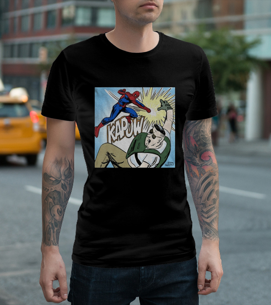 Spider Man Kapow Punch Action Jake Lang Amigo Da Militancia T-Shirt