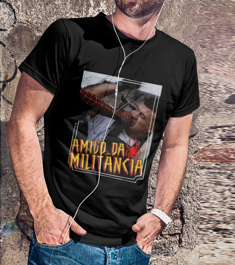 Amigo Da Militância Spider Man Punching T-Shirt