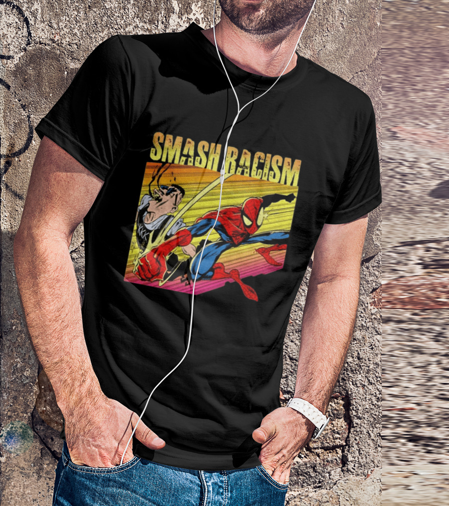 Spider Man Smash Racism Comic Protest Message T-Shirt