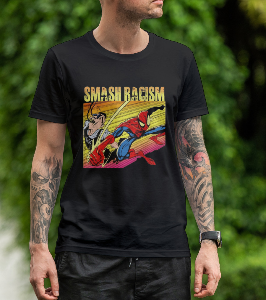 Spider Man Smash Racism Comic Protest Message T-Shirt
