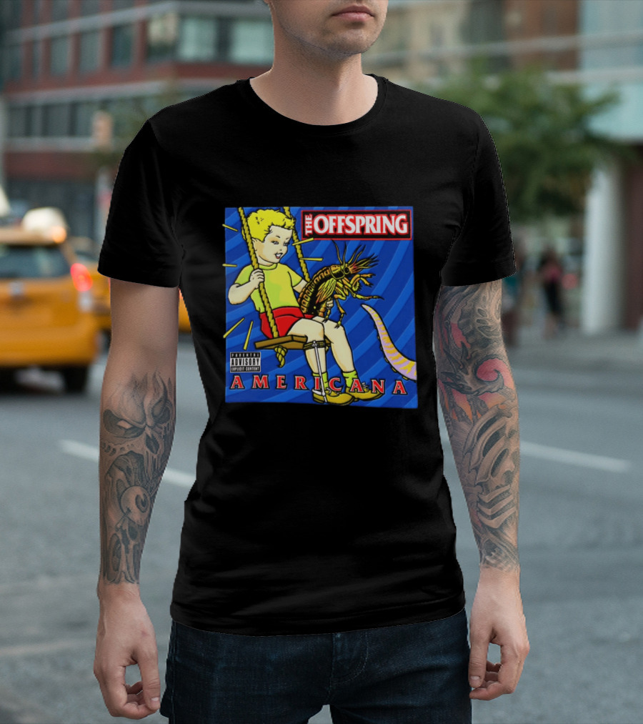 The Offspring Americana Album Cover Kid Holding Lobster Tentacle Explicit Content T-Shirt