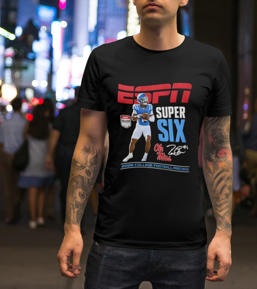 ESPN Super Six Ole Miss 2026 College Football Preview T-Shirt