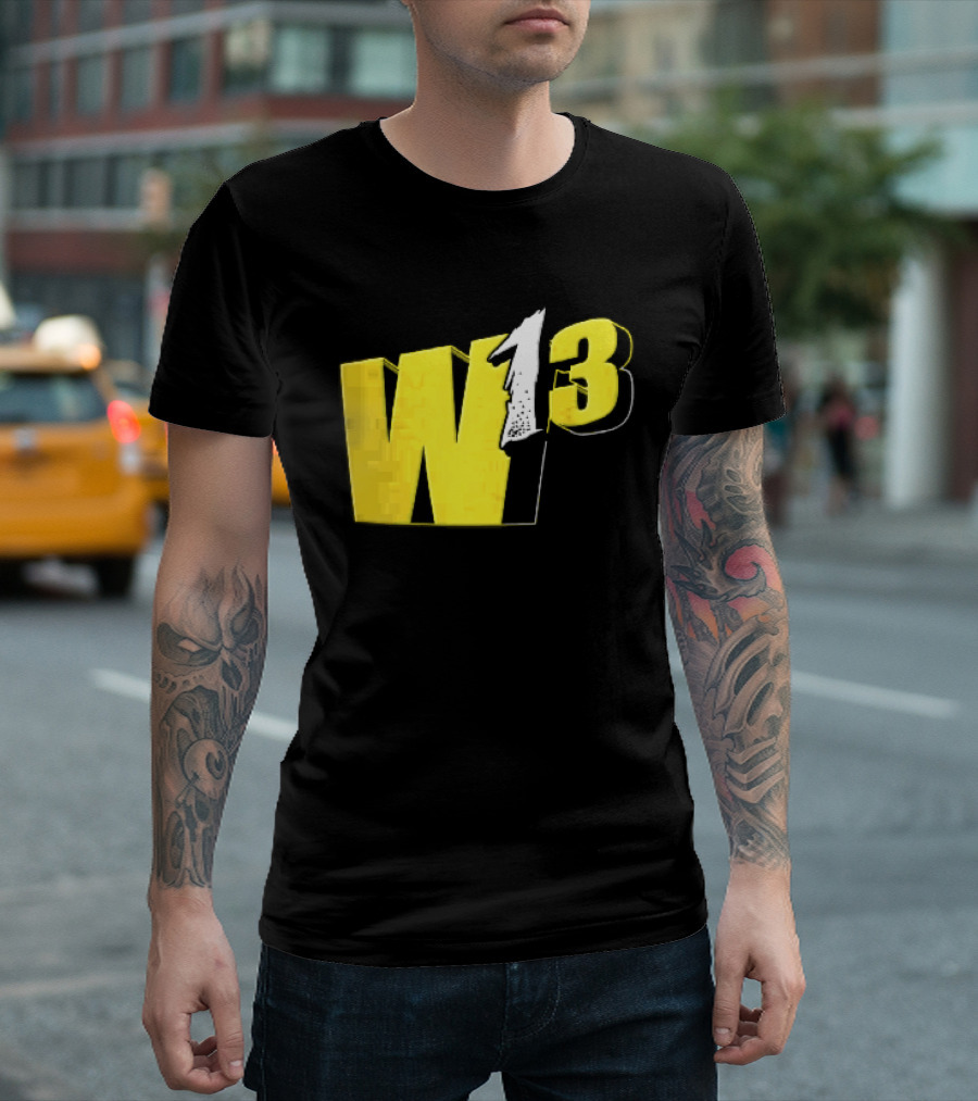 W13 Yellow 3D Bold Number T-Shirt