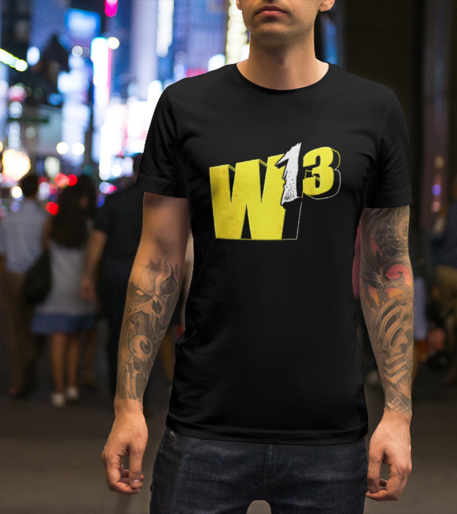 W13 Yellow 3D Bold Number T-Shirt