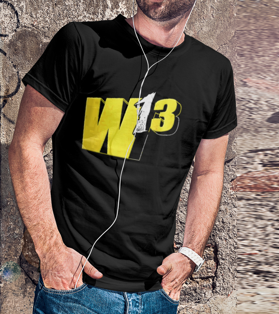 W13 Yellow 3D Bold Number T-Shirt
