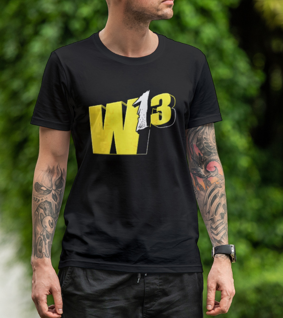 W13 Yellow 3D Bold Number T-Shirt