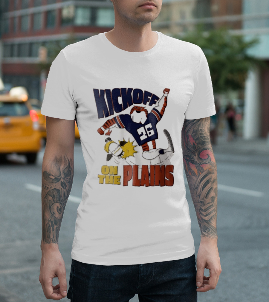 Kickoff On The Plains Auburn Tigers Southern Miss Cartoon Kicking Eagle T-Shirt