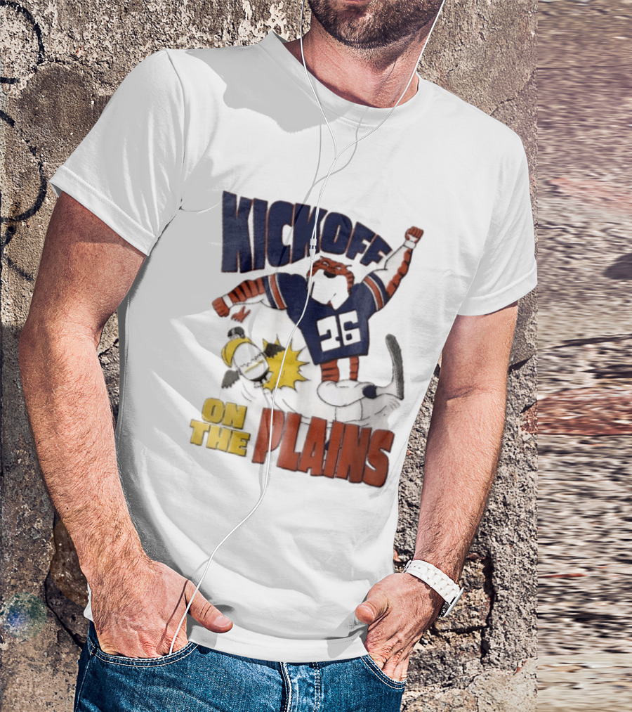 Kickoff On The Plains Auburn Tigers Southern Miss Cartoon Kicking Eagle T-Shirt