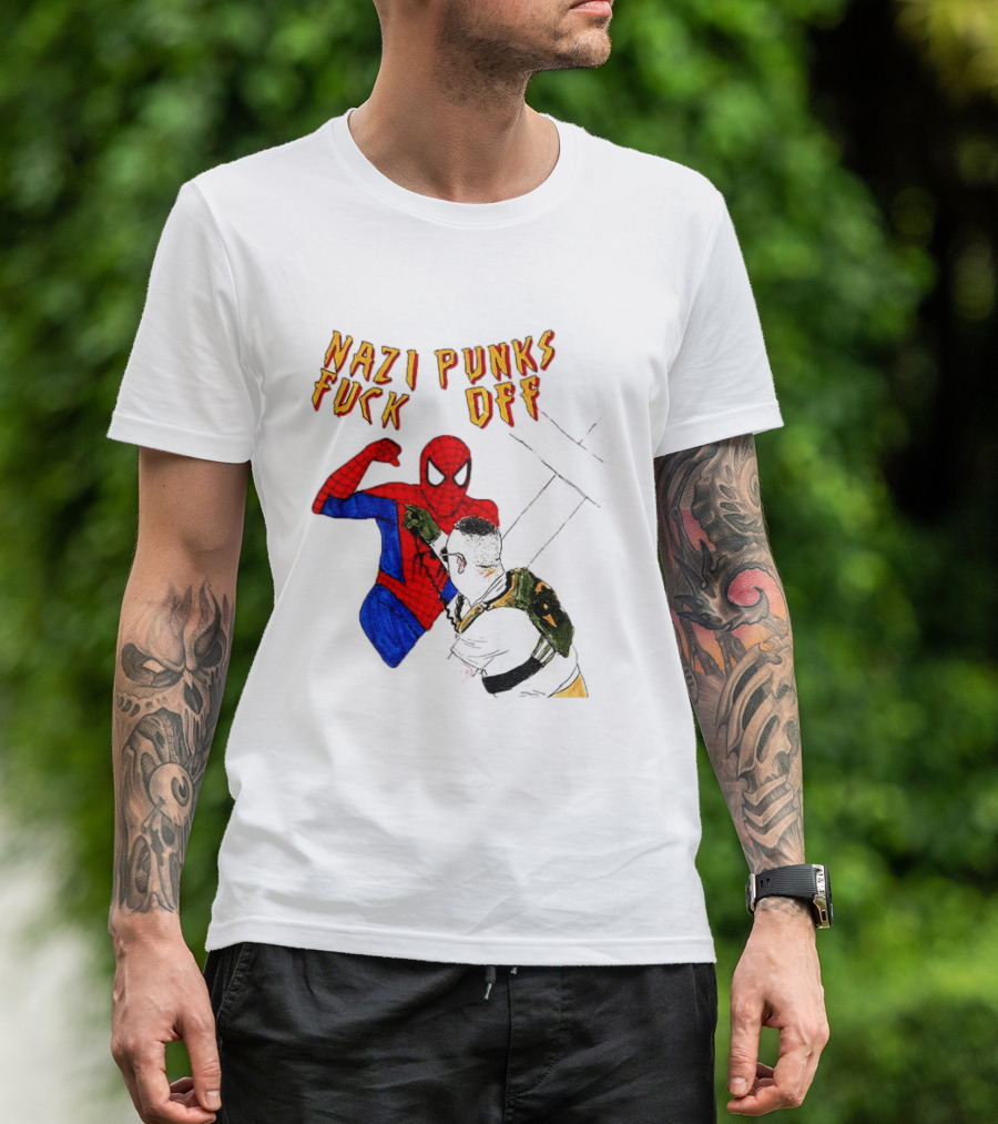 Nazi Punks Fuck Off Spider Man Punching T-Shirt