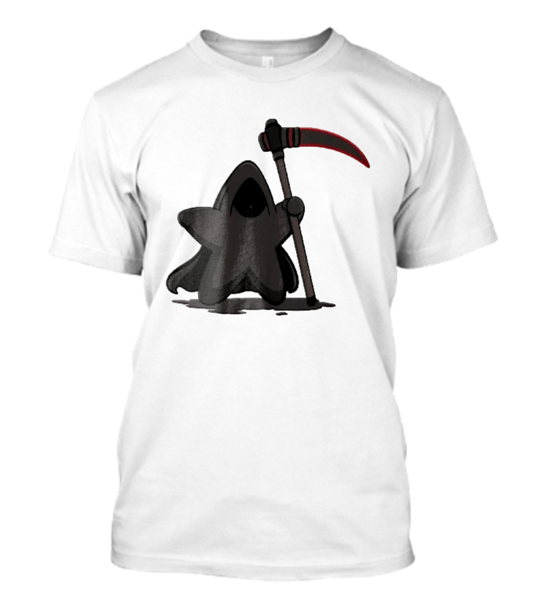 Cartoon Star Grim Reaper Cloak Red Lightsaber Scythe T-Shirt