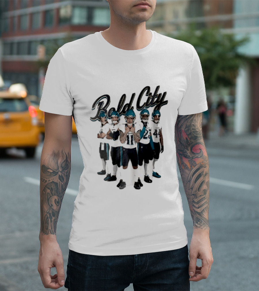 Bold City Jacksonville Jaguars Five Players Collage T-Shirt